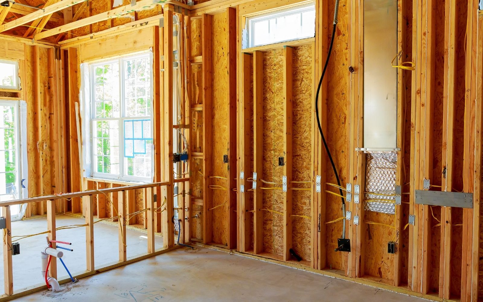 Detail of electrical panel and wiring upgrades in Houston home