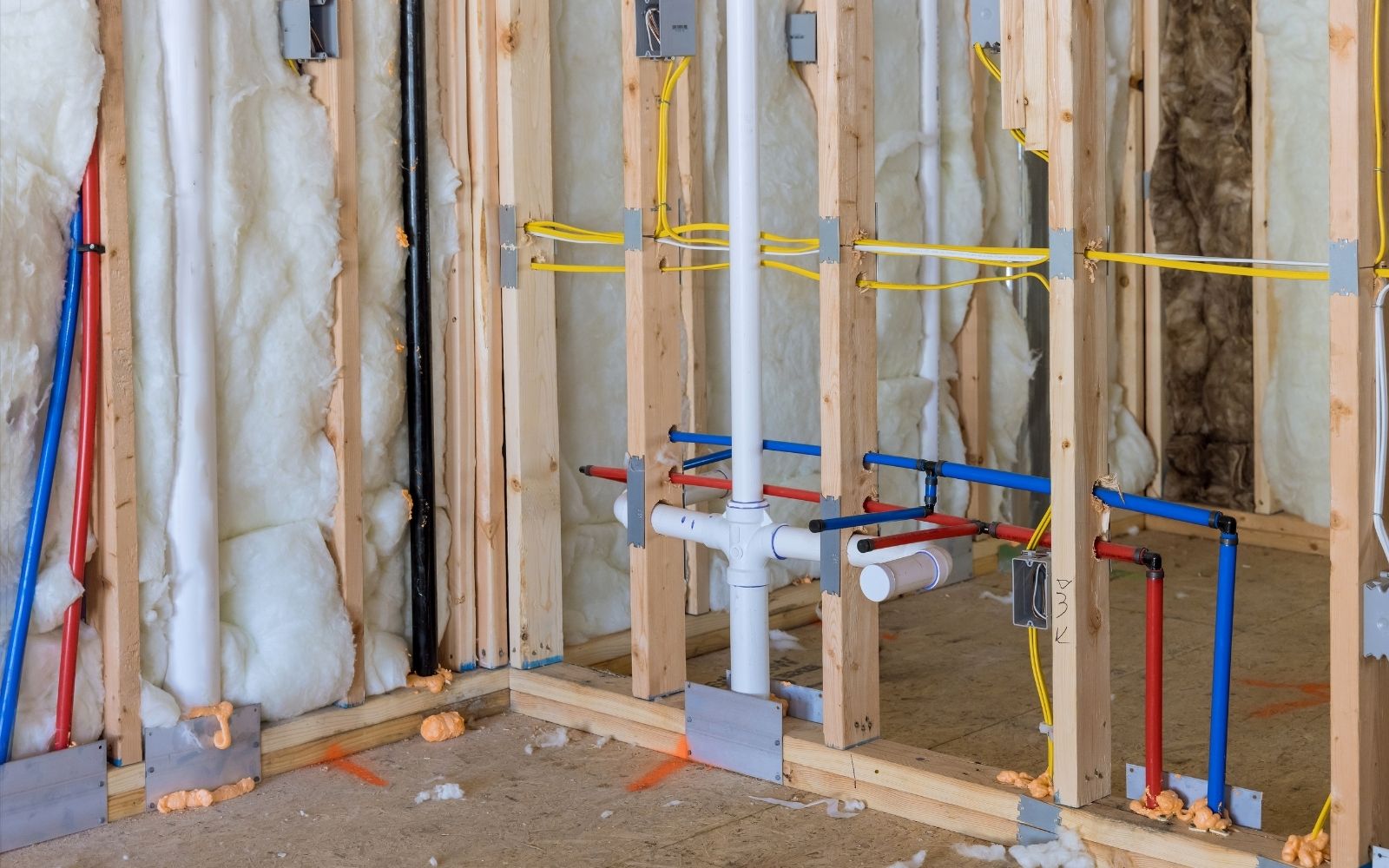 Detail of Copper and PEX piping installation in Houston repiping project